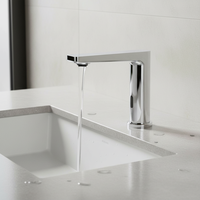 Robinet de lavabo automatique sans contact en acier inoxydable 304, finition chromée, design moderne, pour salle de bain et hôtel, économie d'eau, céramique