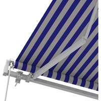 Auvent de fenêtre manuel rétractable extérieur, structure en fer, tissu rayé en polyester enduit PU, imperméable et anti-UV, avec manivelle murale