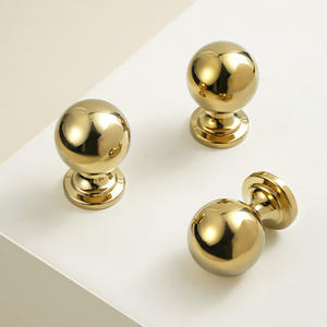 Tirador de Puerta de Armario Cromado Dorado Brillante, Tiradores de Gabinete de Latón Macizo, Estilo Europeo de Lujo - Product Image 2