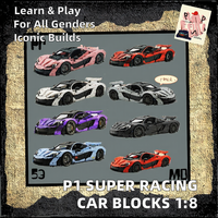 Bloques de Construcción de Plástico Técnicos de Carreras, Modelo de Superdeportivos a Escala 1:8, Juguetes de Ladrillos para Niños, 3893 Piezas, Excelentes Regalos