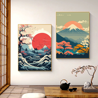 Art mural pour salon, toile japonaise représentant le mont Fuji et les cerisiers en fleurs, décoration d'intérieur, peinture, impression sur toile, image artistique