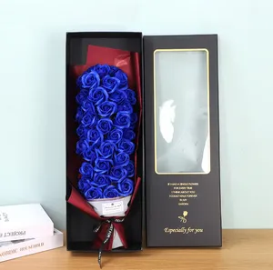 Boîte cadeau de <span class=keywords><strong>fleurs</strong></span> de savon en gros, bouquet romantique de roses en savon pour la Saint-Valentin, cadeau pour petite amie ou épouse - Product Image 6