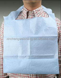 Bib gigi sekali pakai medis, kertas 1 Lapis + Film PE Dental Bib dengan dasi dan saku - Product Image 1