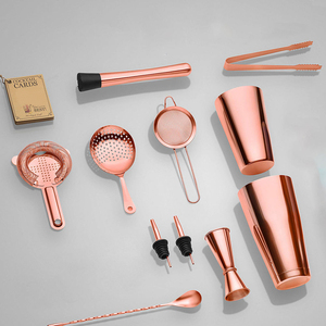 Kit de barra de cobre directo de fábrica personalizado, juego de herramientas para <span class=keywords><strong>Bar</strong></span>, juego de coctelera Boston de acero inoxidable - Product Image 2