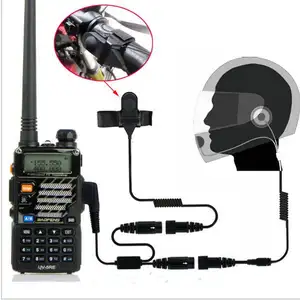 2 Pin Finger PTT Headset Walkie Talkie Helm Sepeda Motor Mikrofon untuk Kenwood untuk Baofeng untuk TYT untuk Motorola Radio Dua Arah