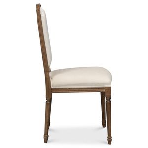 High Quality Beige Upholstered Brown Wood Dining Side Chair Soft Fabric Cushion Solid Wood <b>Frame</b> Dining Furniture for Home - Product Image 4
