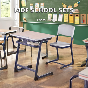 Ensemble moderne de bureau et chaise individuels avec table et chaise d'étudiant en métal Aoyasi PT-313B - Product Image 6