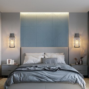 Nueva lámpara de pared de vidrio de hierro creativa cuadrada de una sola cabeza Simple para interior Hotel pasillo baño sala de estar escaleras - Product Image 4