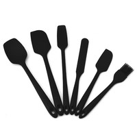 Spatule en caoutchouc de silicone - 6 pièces, antidérapante, résistante à la chaleur, antiadhésive, outils de cuisson, four, micro-ondes, sans danger pour la cuisine, ustensiles de cuisine
