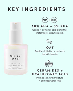 Siero Esfoliante Lenitivo MILKY WAY con 10% <span class=keywords><strong>AHA</strong></span> + Avena, Anti-Rughe, Illuminante, Vegano e Biologico, Marchio Privato - Product Image 6