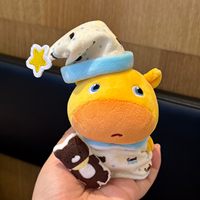 Porte-clés en peluche Capybara mignon Lulu King, pendentif doux en coton PP, breloque de sac, cadeau d'anniversaire unisexe pour bébé 0-10cm