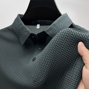 Polo Personalizado de <span class=keywords><strong>Manga</strong></span> Corta para Hombre, Camiseta de Verano para Negocios, con Botones, Tejido Transpirable con Sensación de Frescura, Ideal para <span class=keywords><strong>Golf</strong></span>, en Colores Oscuros - Product Image 6