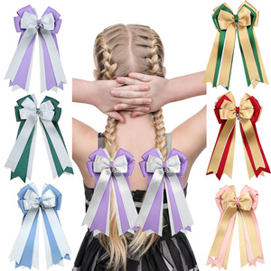 Lazo para el pelo personalizado <span class=keywords><strong>con</strong></span> logo, hecho a mano, de tela deportiva, para niñas, para competición ecuestre transfronteriza. - Product Image 1