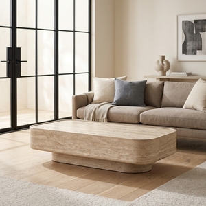 Muebles de Lujo para Sala de Estar, <span class=keywords><strong>Mesa</strong></span> de <span class=keywords><strong>Centro</strong></span> Rectangular de <span class=keywords><strong>Travertino</strong></span> para el Hogar - Product Image 1