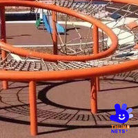 Structure d'escalade circulaire en filet de corde pour aire de jeux extérieure pour enfants, équipement en filet de toile d'araignée, personnalisable OEM