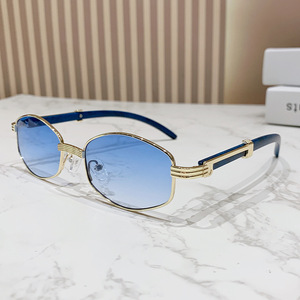 Lunettes de soleil ovales tendance rétro pour hommes et femmes, protection UV, pour les voyages en plein air et la conduite - Product Image 1