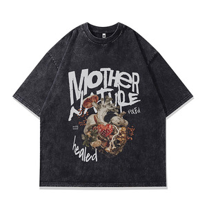 <span class=keywords><strong>T</strong></span>-shirts personnalisés en coton 100% pour hommes, style streetwear, avec impression DTF de typographie et portraits d'artistes hip-hop, coupe ample - Product Image 5