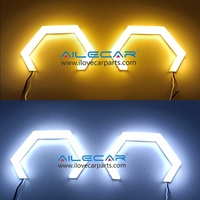 Feux de jour LED hexagonaux T7-X 80MM, feux de jour à LED, yeux d'ange, lumière blanche laiteuse, lumière en coton, 12V, décoration de voiture, état neuf