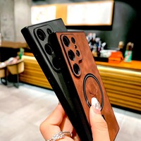 Nuevo Modelo de Funda de Cuero S25 Edge para Samsung Galaxy S25 Ultra, Cubierta para S24 FE S23 S22 S21 Note 20 Ultra 4 23 con Carga Magnética