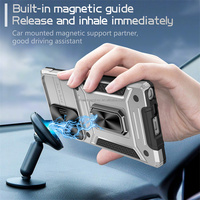 Support rotatif Robot étui de téléphone antichoc Guide magnétique intégré couvercle d'objectif coulissant pour Samsung Galaxy S23 Plus S23 Ultra