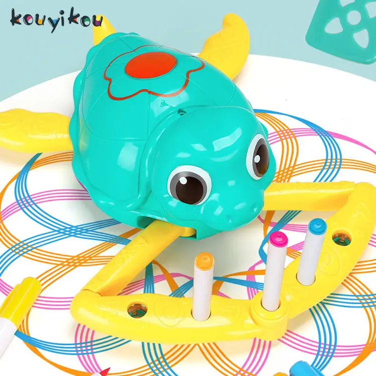 Kouyikou Music Turtle Drawing Machine Sets Little Turtle Drawing Educational Toy For Kids
