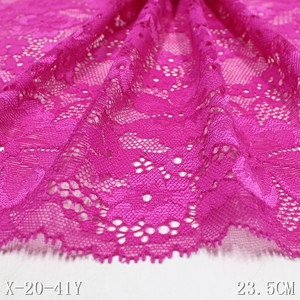 Bright Rose Red Ren Đàn Hồi Ren Cao Stretch Flower Ren 23Cm Rộng Spandex Vải Cho Áo Ngực - Product Image 6