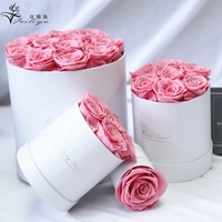Vente en gros de 12 roses éternelles romantiques, arrangement de fleurs éternelles dans une boîte pour la Saint-Valentin, cadeau DIY