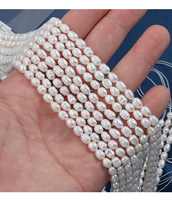 Perles d'eau douce naturelles de qualité AA, forme de riz blanc, sans noyau, pour la création de bijoux, longueur 36 cm, 60 perles