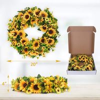 Tenture de porte faite à la main tenture murale guirlande de décoration de tournesol de Noël