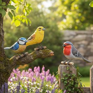 Toptan Oyma Ahşap Kuşlar Hayvanlar Dekor El Yapımı Masif Ahşap Kuş Askısı Oyma Ahşap Kuşlar - Product Image 5