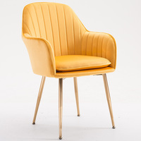 Fauteuil de salle à manger en velours noir, mode vanité, pieds dorés, canapé, fauteuil moderne pour la maison, fauteuil café doré, Offre Spéciale