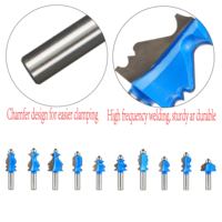 Lot de 10 fraises pour routeur, en carbure monobloc, pour CNC, outils de coupe en acier à carbone moyen pour le travail du bois, 12 mm
