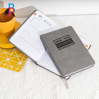 Carnet classique personnalisable en cuir PU A5 avec couverture rigide pour cadeau d'entreprise, logo en relief, papier recyclé