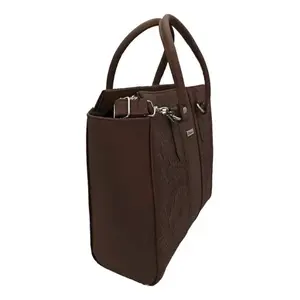 Sac fourre-tout en cuir de vachette Camila Chocolate, grande capacité, fermeture à rabat, sac de soirée pour femme - Product Image 1