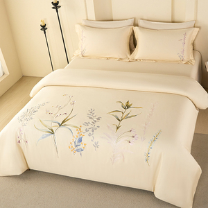 Set Sprei Minimalis Geometris Sederhana Populer 100% Katun 200TC 4 Buah Set Selimut Musim Semi Gugur untuk Hostel - Product Image 3
