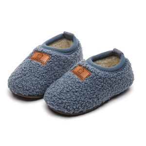 Зимние Детские хлопковые тапочки, детская обувь на мягкой подошве для малышей, нескользящая плюшевая обувь для мальчиков и девочек, домашняя обувь для дома - Product Image 3