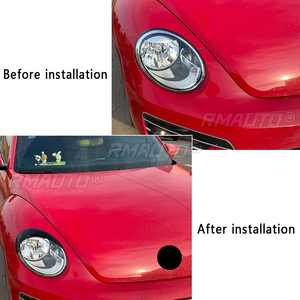 Cubiertas Decorativas para Faros Delanteros de Coche, Adhesivos ABS para Cejas de Faros, para VW Beetle 2012 2013 2014 2015 2016 17 2018, Accesorios de Estilo para Coche - Product Image 1