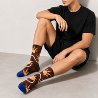 Chaussettes pour adultes personnalisées OEM - Polyester/Nylon/Coton/Bambou/Laine, séchage rapide, respirantes, résistantes aux déchirures, impression numérique intégrale