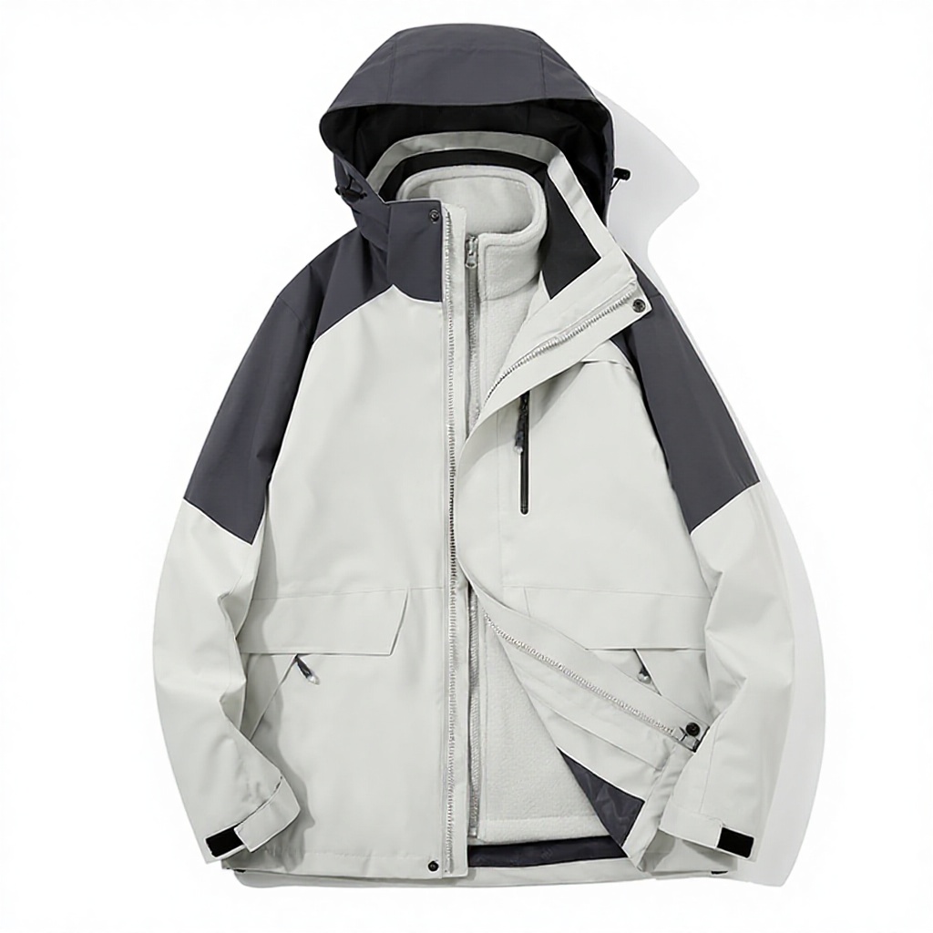 Bloc de couleurs blanc ivoire et gris anthracite pour hommes