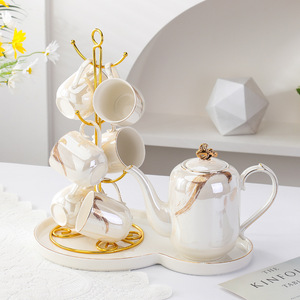 Service à thé en céramique haut de gamme de style chinois pour la maison, idéal pour la table basse du salon. - Product Image 5