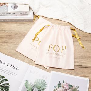Custom Logo Organic Cotton Canvas Gift Packaging Dust Drawstring Bag - Product Image 5