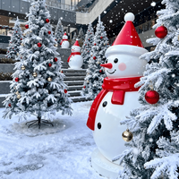 Sculpture de bonhomme de neige de Noël grandeur nature en fibre de verre, modèle extérieur étanche, statue réaliste pour centre commercial, place publique, aménagement paysager de vacances