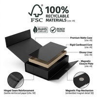 Boîtes cadeaux en carton rigide avec fermeture magnétique de luxe personnalisées, grand format, emballage de qualité supérieure, boîtes à rabat, papier noir mat