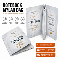 En stock : Cahiers de composition découpés, Sacs et boîtes en Mylar, Sacs en Mylar découpés de formes spéciales avec boîtes, Ensemble combiné