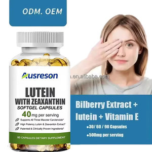 Ausreson Vitamines Halal Lutéine et Zéaxanthine Complément <span class=keywords><strong>pour</strong></span> <span class=keywords><strong>la</strong></span> Santé Oculaire Gélules Molles d'Esters de Lutéine de <span class=keywords><strong>Myrtille</strong></span> - Product Image 2