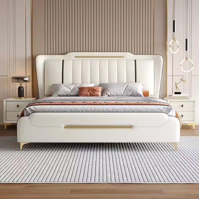 High Quality Modern Queen Size Bed with Adjustable Massage Feature Soft Upholstery Storage for Bedroom King Size Bed Frames