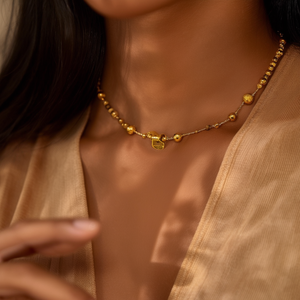 สร้อยคอแฟชั่นประดับลูกปัด สแตนเลสสตีล 316L ชุบทอง PVD ทนทาน ใช้งานได้นาน - Product Image 3