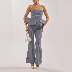 <span class=keywords><strong>Pantalon</strong></span> de costume <span class=keywords><strong>blanc</strong></span> sur mesure pour <span class=keywords><strong>femme</strong></span>, <span class=keywords><strong>taille</strong></span> <span class=keywords><strong>haute</strong></span>, coupe large, pour tenue de soirée formelle - Product Image 1
