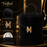 Boîte à bijoux en velours de luxe, boîte d'emballage ronde pour cadeau, boîte de rangement pour bijoux avec logo personnalisé, pour collier, bague, boucles d'oreilles