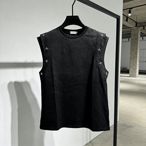 เสื้อยืดคอกลมทรงโอเวอร์ไซส์แบบลำลองสำหรับผู้ชาย ผ้าคอตตอนถัก 100% น้ำหนัก 240 กรัม ระบายอากาศได้ดี ลวดลายเรียบแบบย้อมสีเอซิด - Product Image 1